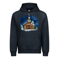 Navy Christmas church and snow Urban Hoodie - AdoDesignShop