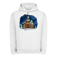 Pigment Lunar Rock Christmas church and snow Urban Hoodie - AdoDesignShop