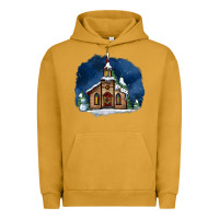 Pigment Peanut Butter Christmas church and snow Urban Hoodie - AdoDesignShop