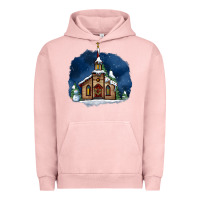 Pigment Salmon Christmas church and snow Urban Hoodie - AdoDesignShop