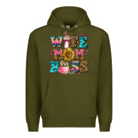Army Green wife mom boss Premium Hoodie - AdoDesignShop