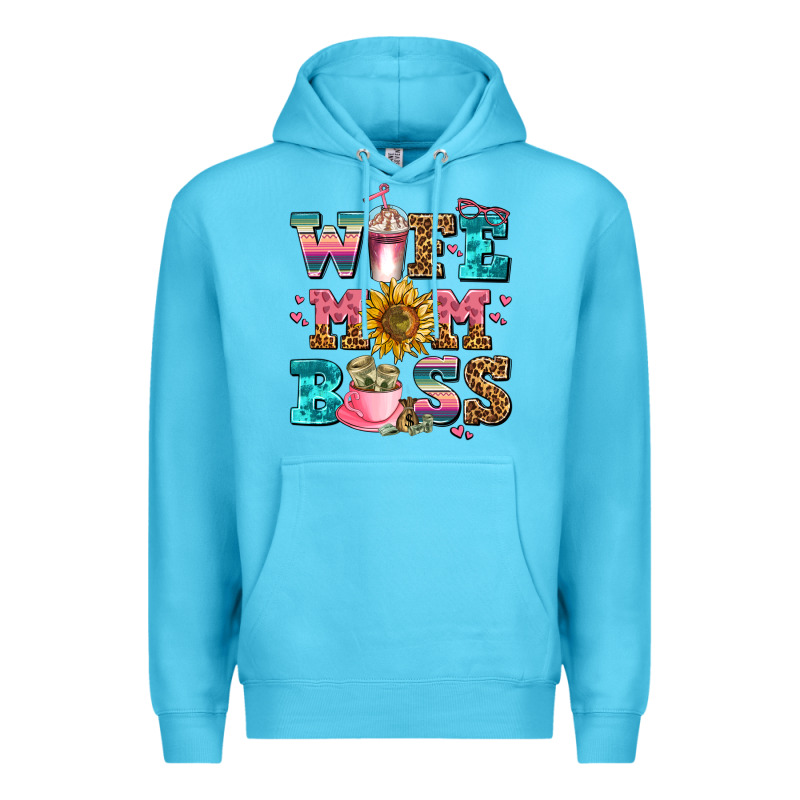 Wife Mom Boss Premium Hoodie by AdoDesignShop | Teevron