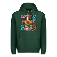 Sports Green wife mom boss Premium Hoodie - AdoDesignShop