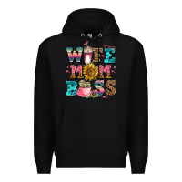 Black wife mom boss Premium Hoodie - AdoDesignShop