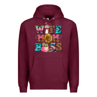 Burgundy wife mom boss Premium Hoodie - AdoDesignShop