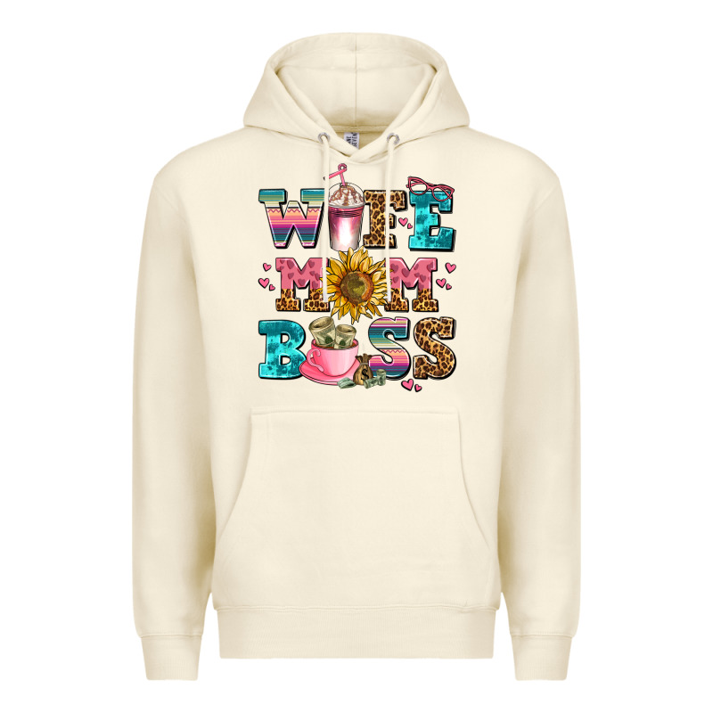 Wife Mom Boss Premium Hoodie by AdoDesignShop | Teevron