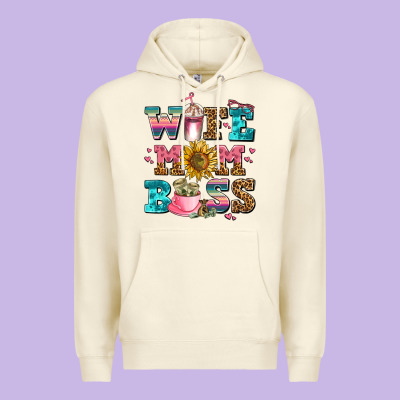 Wife Mom Boss Premium Hoodie Designed By Adodesignshop