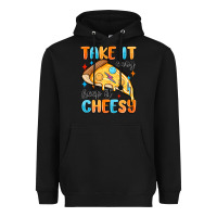 Black take it easy keep it cheesy Heavyweight Hoodie - MaliasSmallBusiness