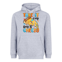 Heather Grey take it easy keep it cheesy Heavyweight Hoodie - MaliasSmallBusiness
