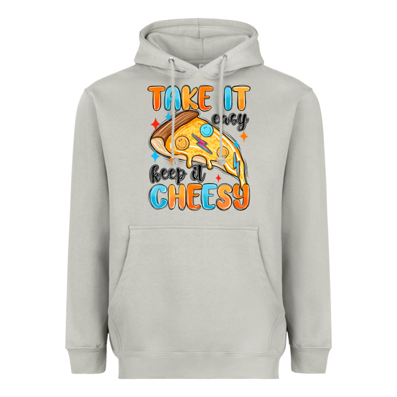 Take It Easy Keep It Cheesy Heavyweight Hoodie by MaliasSmallBusiness | Teevron