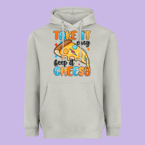 Take It Easy Keep It Cheesy Heavyweight Hoodie Designed By Maliassmallbusiness