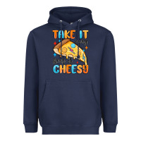 Navy take it easy keep it cheesy Heavyweight Hoodie - MaliasSmallBusiness