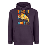 Plum take it easy keep it cheesy Heavyweight Hoodie - MaliasSmallBusiness