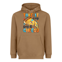 Toasted Coconut take it easy keep it cheesy Heavyweight Hoodie - MaliasSmallBusiness