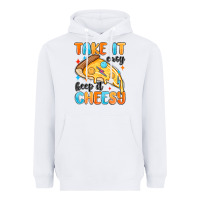 White take it easy keep it cheesy Heavyweight Hoodie - MaliasSmallBusiness