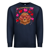 Navy valentine's day toy poodle Premium Sweatshirt - RanaPortraitStore