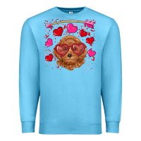 Ocean Blue valentine's day toy poodle Premium Sweatshirt - RanaPortraitStore