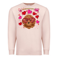 Pale Pink valentine's day toy poodle Premium Sweatshirt - RanaPortraitStore