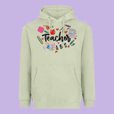 Heavyweight Hoodie teacher heart