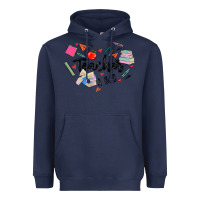 Navy teacher heart Heavyweight Hoodie - MaliasSmallBusiness