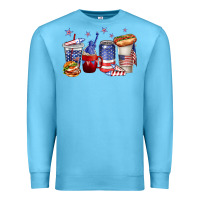 Ocean Blue 4th of july coffee cups Premium Sweatshirt - texasbilliewilder