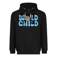 Black wild child blue skeleton Heavyweight Hoodie - MaliasSmallBusiness