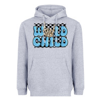Heather Grey wild child blue skeleton Heavyweight Hoodie - MaliasSmallBusiness