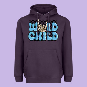Wild Child Blue Skeleton Heavyweight Hoodie Designed By Maliassmallbusiness