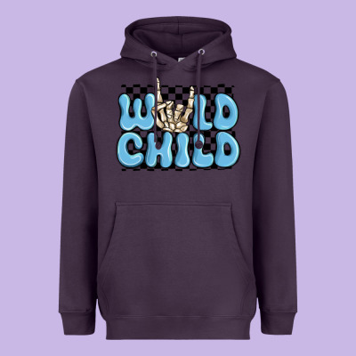 Heavyweight Hoodie wild child blue skeleton
