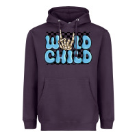 Plum wild child blue skeleton Heavyweight Hoodie - MaliasSmallBusiness