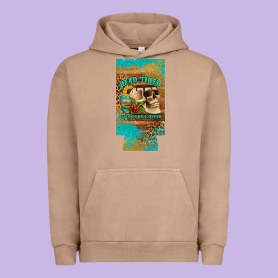 Dead Tired Fueled By Coffee 12 Oz Can Cooler  (slim) Urban Hoodie Designed By Artiststas