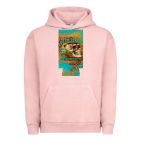 Pigment Salmon dead tired fueled by coffee 12 oz can cooler  (slim) Urban Hoodie - Artiststas