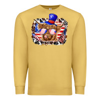 Antique Gold 4th of july cow Premium Sweatshirt - texasbilliewilder