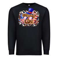 Black 4th of july cow Premium Sweatshirt - texasbilliewilder