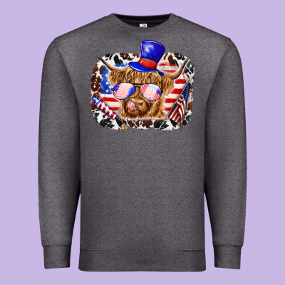 Premium Sweatshirt 4th of july cow
