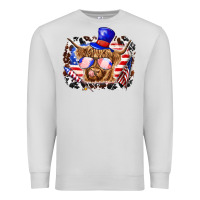Dove Grey 4th of july cow Premium Sweatshirt - texasbilliewilder