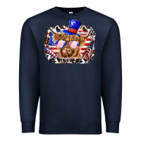 Navy 4th of july cow Premium Sweatshirt - texasbilliewilder