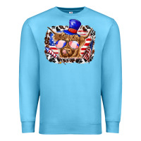 Ocean Blue 4th of july cow Premium Sweatshirt - texasbilliewilder
