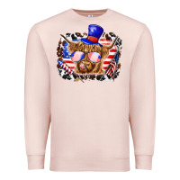 Pale Pink 4th of july cow Premium Sweatshirt - texasbilliewilder