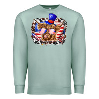 Seafoam 4th of july cow Premium Sweatshirt - texasbilliewilder