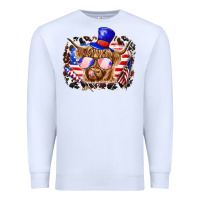 White 4th of july cow Premium Sweatshirt - texasbilliewilder