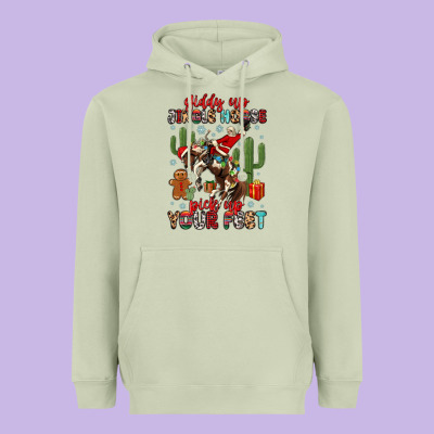 Heavyweight Hoodie giddy up jingle horse pick up your feet