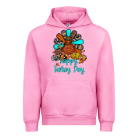 Fuchsia Pink happy turkey day Urban Hoodie - JahusDesignShop