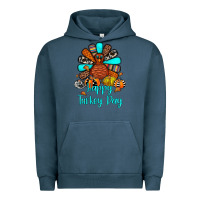 Pigment Midnight Navy happy turkey day Urban Hoodie - JahusDesignShop