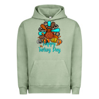 Pigment Oil Green happy turkey day Urban Hoodie - JahusDesignShop