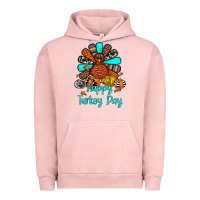 Pigment Salmon happy turkey day Urban Hoodie - JahusDesignShop
