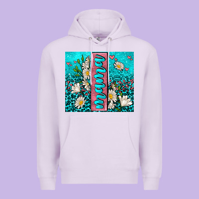 Turquoise Leopard Mama Premium Hoodie Designed By Adodesignshop