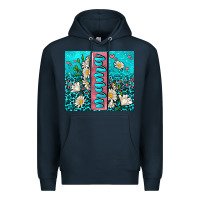 Navy turquoise leopard mama Premium Hoodie - AdoDesignShop