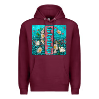 Burgundy turquoise leopard mama Premium Hoodie - AdoDesignShop