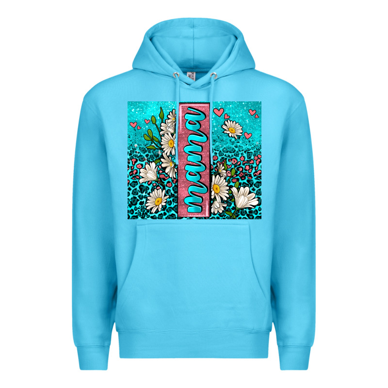 Turquoise Leopard Mama Premium Hoodie by AdoDesignShop | Teevron